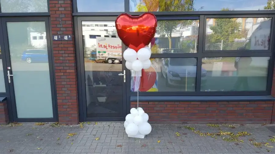 Ballonpilaar + folie hart
