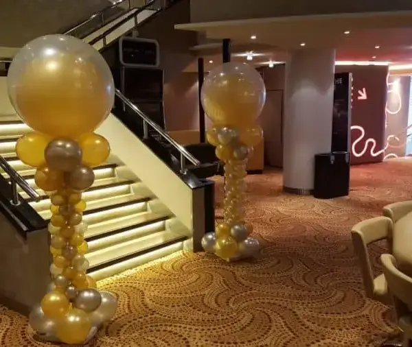 Ballonpilaar met 2x topballon