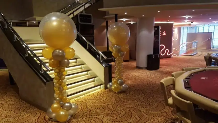 Ballonpilaar met 2x topballon